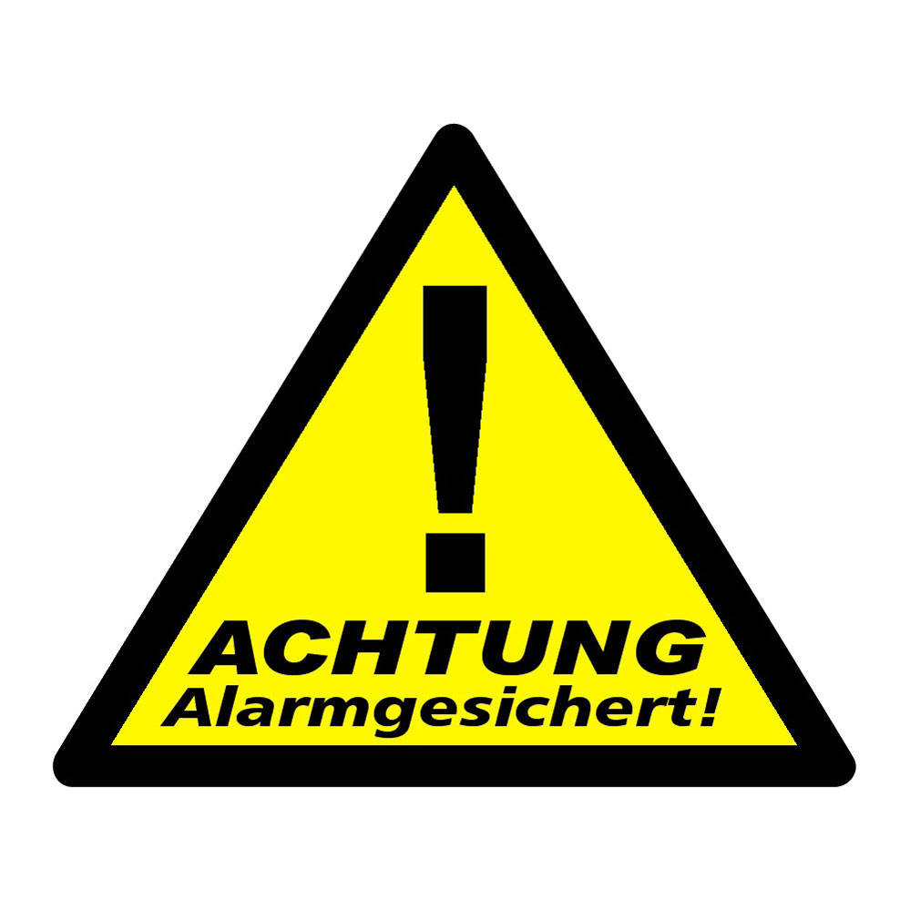 Warnaufkleber "Achtung Alarmgesichert" Nr. 40201 / 1 Set = 3 Stück