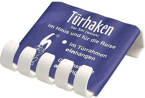 Türhaken mit 5 Haken / weiß SONDERNETTOPREIS